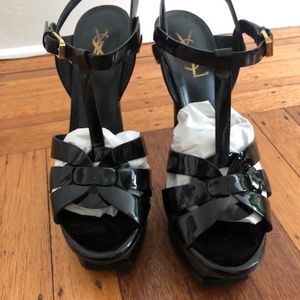 Saint Laurent Tribute Patent Leather Sandals
